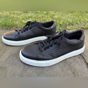 Gifennse Handmade Leather Knit Sneaker Dress Shoes Loafers Mens Size 11.5 Black